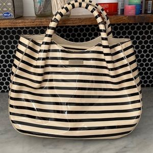 Cream and black, patent leather Kate Spade purse
